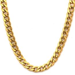 Chains Wholesale Mens Hip Hop Cuban Link Initial Stainless Steel Gold Plated Jewellery Necklaces Chain