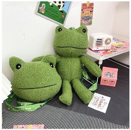 Cute Ugly Cute Frog Doll Backpack Korean Version INS Personalised Girl Heart One Shoulder Crossbody Bag Cartoon Plush Bag Wholesale