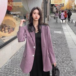 Women's Jackets Spring Fashion Blazer Oversize Jacket Women Casual Pockets Long Sleeve Work Suit Coat Office Lady Solid Blazers 2023 5373