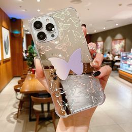 Fashion Mirror Butterfly Planet Pattern Phone Case For iPhone 14 11 13 12 Pro Max plus Shockproof Back