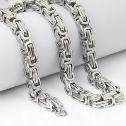 Chains 60cm 8mm Men Filled Solid Necklace Curb Link Choker Titanium Steel Jewelry Minimalist Cable Chain