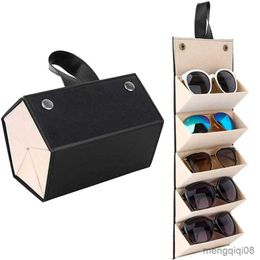 Sunglasses Cases Bags Leather Eyeglass Organiser Collector Glasses Storage Box Roll Up Holder Folding