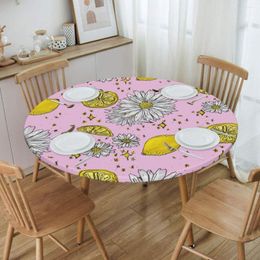 Table Cloth Daisy Dreams Tablecloth Round Elastic Fitted Waterproof Flowers Floral Pattern Cover For Party