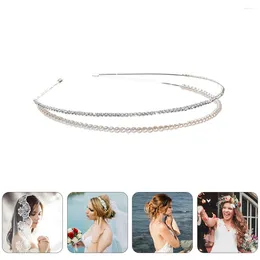 Bandanas Wedding Hair Headband Hoop Headdress Headwear Baroque Padded Bridal Headpiece Accessories Hairpiece Womens Bands Pearl Girls