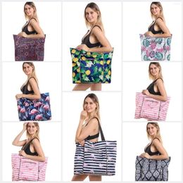 Storage Bags 2In1 Foldable Large Waterproof Tote Bag With Zipper For Beach Travel Gym And Swim Women Fashion Shopping Shoulder