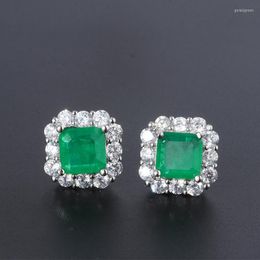 Stud Earrings European And American Emerald Ladies Jewellery Retro Fashion High-End Female Wedding