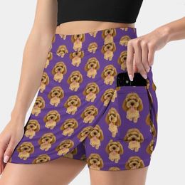 Skirts Fun Poodle Puppy Has A Lot Of Energy Women's Skirt Sport Skort With Pocket Fashion Korean Style 4Xl