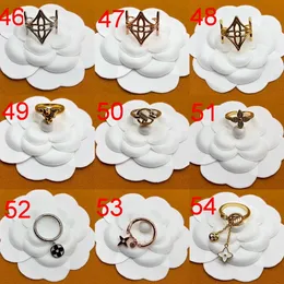 Simple letter Designed Rings Women 18K Gold Plated Men Open Ring Designer Jewelry Couple luxurys classic Anniversary gift VR-006