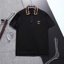 New designer Men's T-Shirts fashion casual high-grade cotton breathable wrinkle resistant slim commercial clothing street lapel short sleeve clothes M-3XL-WT3