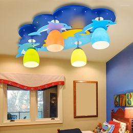 Chandeliers Dolphin Children Bedroom Ceiling Lights Led Chandelier Living Room Decoration Salon Indoor Lighting