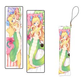 Keychains Kawaii Girl Dropkick On My Devil Anime Keychain Jashin Chan Mini Dakimakura Strap Pillow Mobile Phone Key Holder Custom Ke