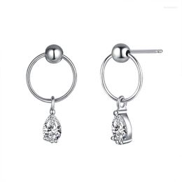 Dangle Earrings ANZIW 925 Sterling Silver Circle Pear Drop Earring Cute Women Engagement Wedding Party Jewery