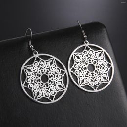 Dangle Earrings Sipuris Fashion Metatron Cube For Women Witchcraft Gothic Stainless Steel Pendant Jewellery Gifts