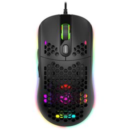 Mice Highend Lightweight USB Wired Gaming Mouse RGB Gamer Mice 6 Adjustable DPI For PC Computer Laptop Black New Macro Programming