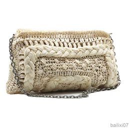 Other Bags Paper Rope Woven Straw Bag Women Shoulder Bag Designer Chain Knitting Sling Crossbody Bags for Women Handbag Beach Bags