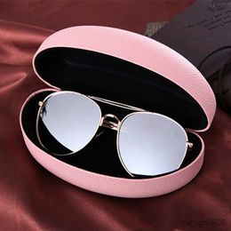 Sunglasses Cases Bags Color Leather Glasses Case New Style Men and Women Compression Fashion Iron Box