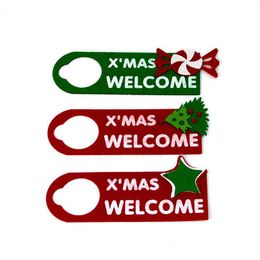 Christmas Decorations Door Hanging Pendant Felt Cloth Cartoon Tree House Ornament Xmas Welcome Decoration Drop Delivery Home Garden Dhyoq