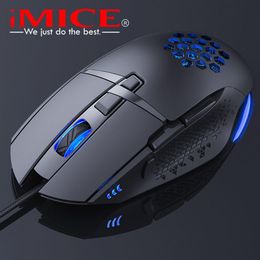 Mice IMICE T90 Wired Luminous Game Macro Definition Programming Mouse Hollow 7200DPI Firepower Key Suitable For PC Laptop
