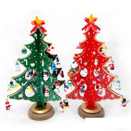 Christmas Decorations Wooden Tree Diy Sturdy Desktop Ornament Year Toy Drop Delivery Home Garden Festive Party Supplies Dhtwx