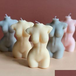 Candles Creative Art Body Candle Mould Cute Female Figure Arts 7.5X10.5Cm Aromatherapy Bodyshaped Candlediy Home Decor Drop Delivery G Dhybk