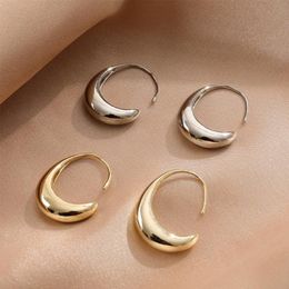 Hoop Earrings & Huggie Women Fashion Stud Temperament Personality Circle Gold Plated Prevent Allergy C Shape Earring Bride JewelryHoop