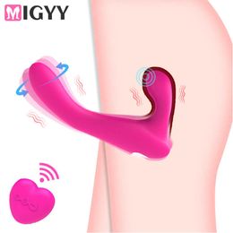 Realistic Dildo Vibrator Massager Strapless Strap on Lesbian Double Head Stimulate Clitoris Sex Toy for Couple Dual Motor