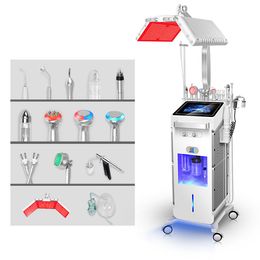 Salon use 14 in 1 water oxygen jet aqua peel facial machine with photon led light therapy