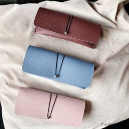 Sunglasses Cases Bags Glasses Case Women Leather Soft Eyeglass Bag Folding Frame Storage Box Handbag Portable