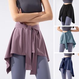Active Shorts Woman's One-Piece Yoga Cover Up Bandage Sports Short Skirt Hip Scarf Push Golf Clothing Ballet Dance Tennis Outer Wear
