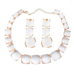 Necklace Earrings Set Big Statement Fashion Acrylic Choker Necklaces Jewelry For Women Bridal Party Wedding Sets