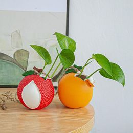 Vases Flower Pot Simple Green Dill Hydroponic Ceramic Vase Orange Lychee Decoration Succulent Plant Office Home Decor