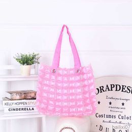 Other Bags Solid Colour Inflatable Bag Square Beach Bag Shopping Lady Candy Colour Bubble Bag Female Bag designer bag hand bags women