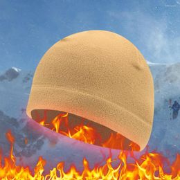 Berets Men Women Winter Fleece Beanie Hat Bonnet Outdoor Riding Running Skiing Bike Windproof Head Cover Warm Ear Protect Hair Band Cap