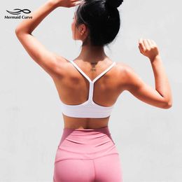 Bras Mermaid Curve Sports Bra With Padded Top Women Push Up Running Bra Sexy Beautiful Back Gym Fitness Exercise Bra Underwear J230529