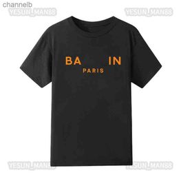 Men's T-Shirts Digner Summer Port Fashion Balman Classic Short Sleeves Paris Letter Printed T Shirt Mens And Womens Couples Loose High Street Tees L230518