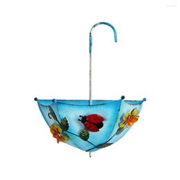 Vases Flower Pot Iron Art Wall Mounted Easy Install Balcony Detachable Hanging Backyard Multifunction Outdoor Garden Umbrella Shape