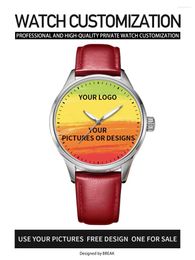 Wristwatches Custom Logo Watch Creative Design Unique Women Unisex Men Lover 5ATM Customised Wrist Watches DIY Gift