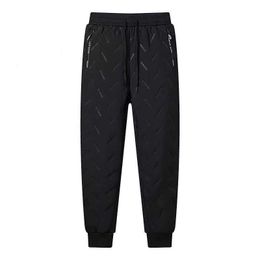 Windproof Down Winter Cashmere Thick 2023 Outdoor Sports Wool Warm Jogging Pants Men's Trousers P230529