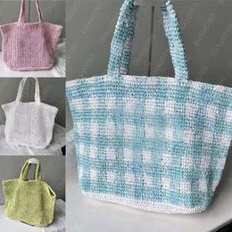 Rafya Straw Bag Tasarımcı Tote Çanta Kadın Çanta Yaz Yatak Çantası Petit Sac Lüks El Çantaları Örme El Omuz Tatil Plajı Tığ işi Çanta Dicky0750