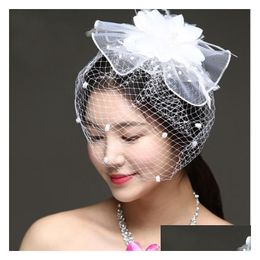 Hats Mz0003A Veil Hat French Style Sen Retro Immortal Flower Bride Headwear Wedding Dress P Ography Accessories Factory Direct Drop Dh8Bh