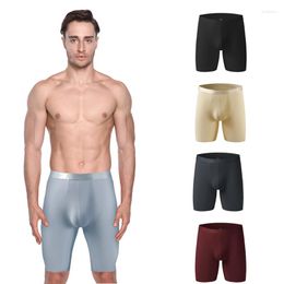 Underpants Summer Is Cool Ice Feeling Men Boxers Sports Running Plus Long Anti-wear Leg Nylon Pants Graphene Underwear