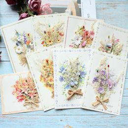 Gift Wrap 1 Piece Creative Evelope Lovely Dry Flower Business Postcard Greeting Card Birthday Thanksgiving For Student