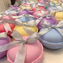 Gift Wrap 100pcs Wedding Favors For Guests In Bulk Chic Macaroon Plastic Box Bonbonniere Candy Treats S With Ribbon