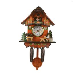 Wall Clocks Antique Wooden Cuckoo Clock Bird Time Bell Swing Alarm Watch Home Art Decor 006