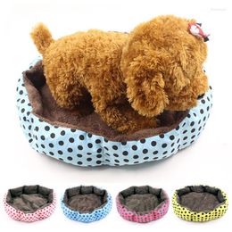 Cat Beds Dog Bed For Small Pet Cute Doghouse Dot Printed Mat Cathouse Supplies Dogs Couch