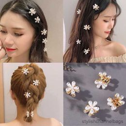 Other New Fashion Mini Pearl Hair Claws for Women Small Flower Clips Set Hair Gold Crab Girls Headwear Wedding