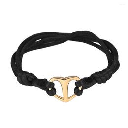 Chains IJB5020 Heart Adjustable Urn Bracelet For Human Memorial Ash Keepsake Black Rope Cremation