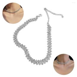 Chains Party Prom Accessories Row Diamond Necklace Rhinestone Choker Metal Short Chain Crystal For Women|Girls