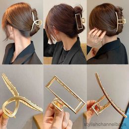 Other New Women Elegant Gold Silver Hair Clip Hollow Geometric Metal Hair Claw Headband Crab Hair Clips Fashion Hair