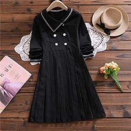 Casual Dresses Mori Girl Cute Sweet Black Dress Autumn Fashion Long Sleeve For Women